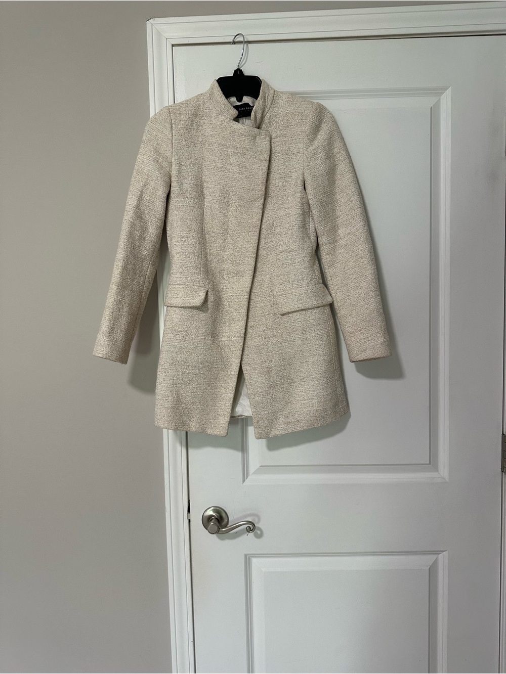 Zara Basic Cream Textured Jacket